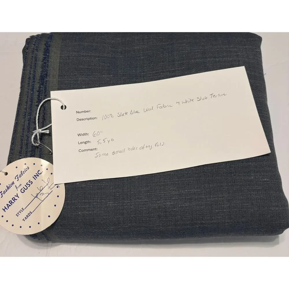 Harry Guss Wool Fabric Slate Blue Slub 60